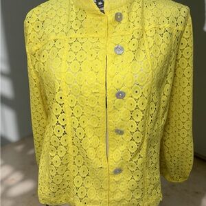 Yellow Lace Button-Up Jacket | Beautiful Lace | Spring-Summer Must Have